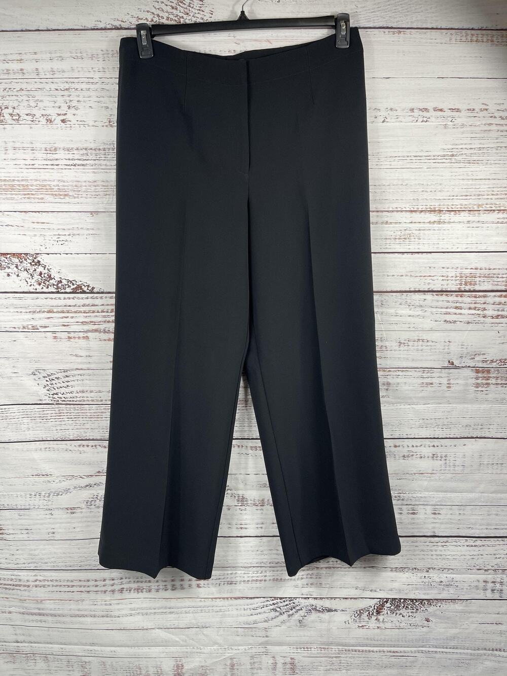 Ann Taylor Pants Women's 14 Gray Twill Wide Leg Stretch Dress Work Career